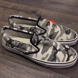 vans gray camo slip on